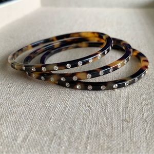 Tortoise rhinestone bangles